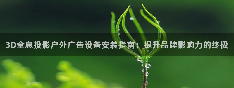 杏宇平台主管：3D全息投影户外广告设备安装指南：提升品牌影响力的终极