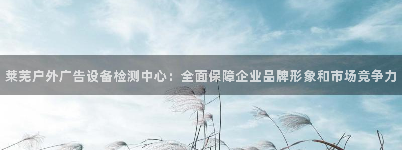 杏宇平台注册地址：莱芜户外广告设备检测中