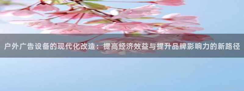 杏宇平台提现为什么这么久呢：户外广告设备的现代化改造：提高经济效益与提升品牌影响力的新路径