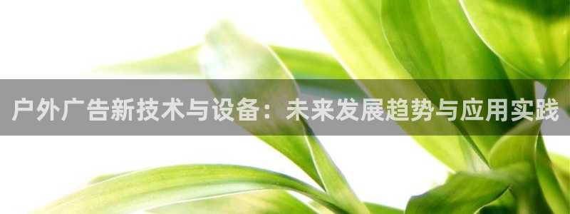 杏宇平台官网注册：户外广告新技术与设备：